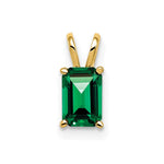 14k 6x Emerald-cut Mount St. Helens Pendant