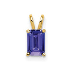 14k 6x Emerald-cut Tanzanite Pendant
