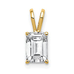 14k 7x Emerald-cut Cubic Zirconia Pendant