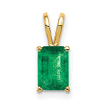 14k 7x Emerald-cut Emerald Pendant