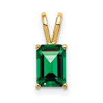 14k 7x Emerald-cut Mount St. Helens Pendant