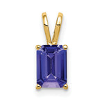 14k 7x Emerald-cut Tanzanite Pendant