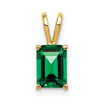 14k 8x Emerald-cut Mount St. Helens Pendant
