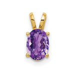 14k 7x Oval Amethyst Pendant