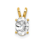 14k 7x Oval Cubic Zirconia Pendant