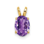 14k 8x Oval Amethyst Pendant