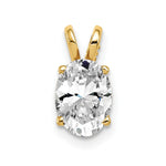14k 8x Oval Cubic Zirconia Pendant
