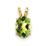 14k 8x Oval Peridot Pendant