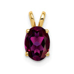 14k 8x Oval Rhodolite Garnet pendant
