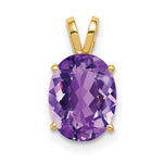 14k 9x Oval Amethyst Pendant
