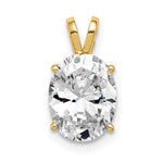 14k 9x Oval Cubic Zirconia Pendant