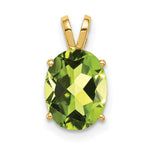 14k 9x Oval Peridot Pendant