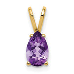 14k 8x Pear Amethyst Pendant