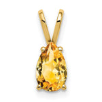 14k 8x Pear Citrine Pendant