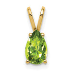 14k 8x Pear Peridot Pendant