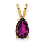 14k 8x Pear Rhodolite Garnet pendant