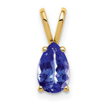 14k 8x Pear Tanzanite Pendant