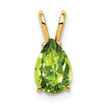 14k 9x Pear Peridot Pendant