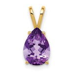 14k 10x Pear Amethyst Pendant