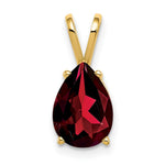 14k 10x Pear Garnet Pendant
