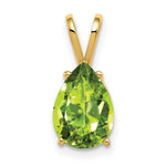14k 10x Pear Peridot Pendant