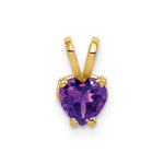 14k Heart Amethyst Pendant