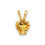 14k Heart Citrine pendant