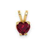 14k Heart Created Ruby pendant