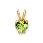 14k Heart Peridot Pendant