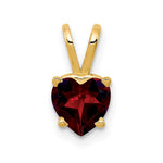 14k Heart Garnet Pendant