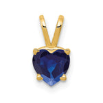 14k Heart Sapphire Pendant