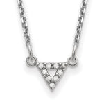 14k White Gold AA Qualiity Diamond Triangle Necklace