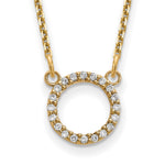 14k Polished 1/15 carat A Diamond Open Circle Necklace