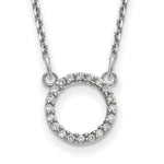14k White Gold Polished 1/15 carat VS Diamond Open Circle Necklace