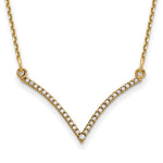14k Polished 1/8 carat Diamond V-Necklace