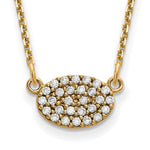 14ky Diamond Cluster Oval Necklace