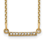 14k Polished 1/20 carat A Diamond Tiny Bar Necklace