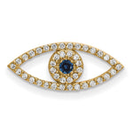 14k Small Sapphire and AA Diamond Evil Eye Chain Slide