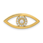14ky Medium Diamond Evil Eye Pendant