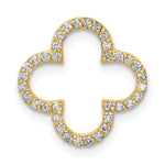 14k Polished 1/4 carat Diamond Small Quatrefoil Design Pendant