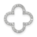 14k White Gold Polished 1/4 carat Diamond Small Quatrefoil Design Pendant