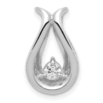 14k White Gold Complete AA Diamond Teardrop-Shape Chain Slide