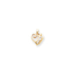 14k AA Diamond Heart Cross Pendant