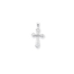 14k White Gold AAA Diamond cross pendant