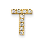 14k Diamond Initial T Charm