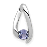 14k White Gold Round Tanzanite Chain Slide