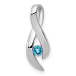 14k White Gold Blue Topaz Ribbon Pendant Fits up to Fancy Omega Only
