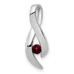 14k White Gold Garnet pendant