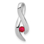 14k White Gold Ruby Ribbon Slide Fits up to Fancy Omega