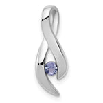 14k White Gold Tanzanite Ribbon Slide Fits up to Fancy Omega